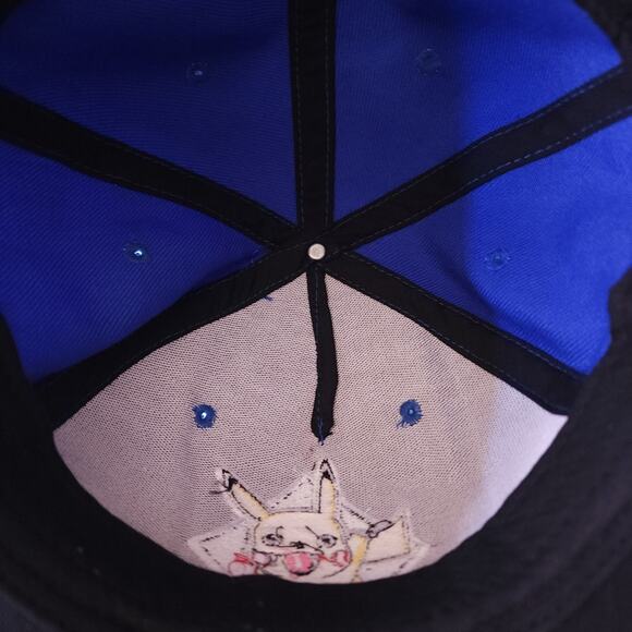 Rare Pokemon Pikachu Embroidered Snapback Baseball Blue Cap Hat 2017 Adult - Picture 9 of 9